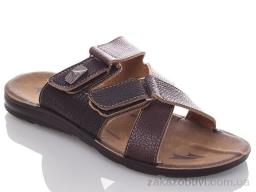 Шльопанці DeMur M6842 black-brown