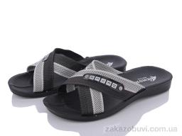 Шлепки DeMur TRK2026-2-003-1(6) чорний-сірий