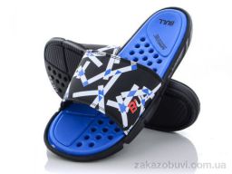 Шлепки Obuvok R023 black-blue (08841)