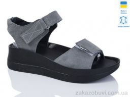 Босоножки Sali 1707-2 т.сірий з чор-п.