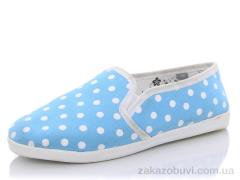 Сліпони Selena Кеды детские горох голубой