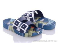 Шльопанці Violeta 11379 blue-khaki