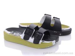 Шльопанці Violeta 12329 black-khaki