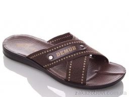 Шлепки DeMur TRK2026-2-коричневий-white