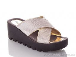 Шлепки DeMur W777-18-white-gold