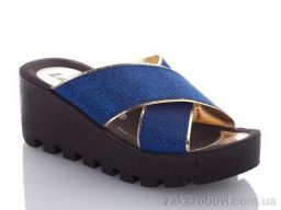 Шлепки DeMur W777-19 blue-gold