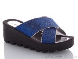 Шлепки DeMur W777-19 blue-silver