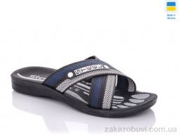 Шлепки DeMur TRK2026-2-STL синій-сірий