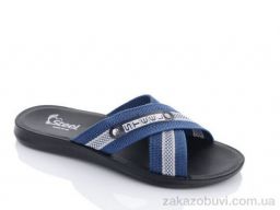Шлепки DeMur TRK2026-2-STL1 синій-сірий