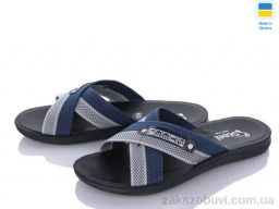 Шлепки DeMur TRK2026-2-007 сірій-синій