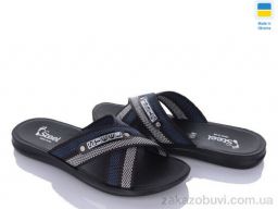 Шлепки DeMur TRK2026-2-007 чорний-сірий-синій