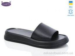 Шлепки Garti 0197 чорна шкіра