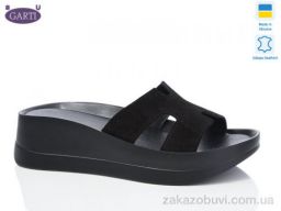 Шлепки Garti 0094 чорний замш