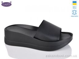 Шлепки Garti 0133 чорна шкіра
