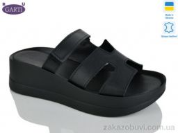 Шлепки Garti 0193 чорна шкіра