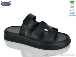 Шлепки Garti 6191 чорна шкіра