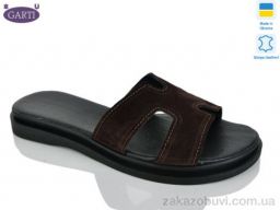 Шлепки Garti 94 коричневий замш