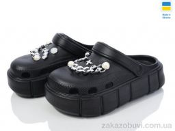 Кроксы Golden Lion 152-2-2 ланцюжки чорний