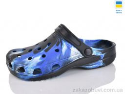 Кроксы Inblue SV18 папуга синьо-чорний