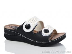 Шлепки Sali-2 201-67-7 чорний-білий