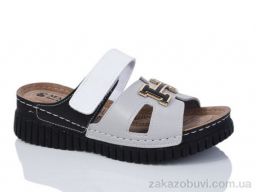 Шлепки Sali-2 08-01 сірий-білий