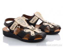 Сандалии Selena Туна черно белая