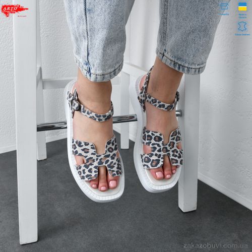 miss curry \ Босоножки ARTO 430 білий-леоп. #2